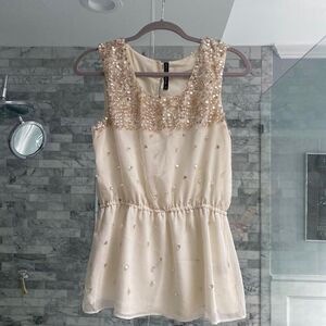 W118 by Walter Baker sequin ivory top